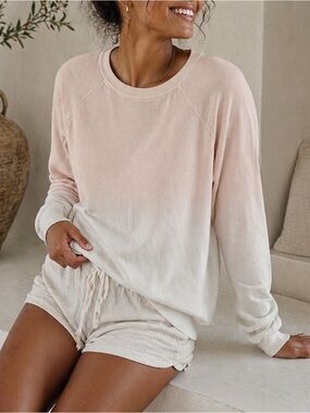 Lucky Brand Light Pink Ombre Crewneck Sweatshirt